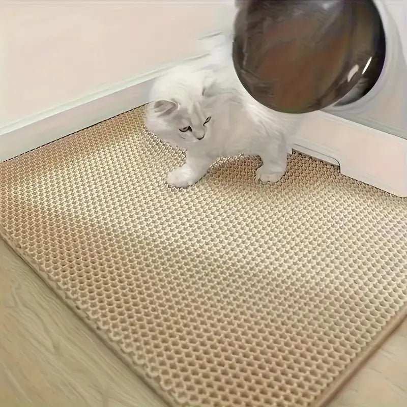 Oversized Double-Layer Cat Litter Mat – Splash-Proof, Leak-Proof & Odor-Resistant EVA Material