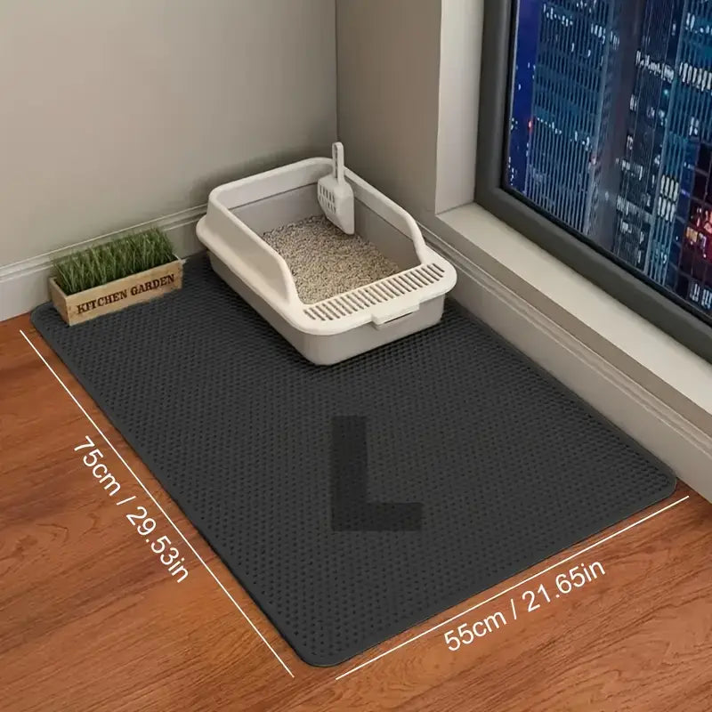 Oversized Double-Layer Cat Litter Mat – Splash-Proof, Leak-Proof & Odor-Resistant EVA Material