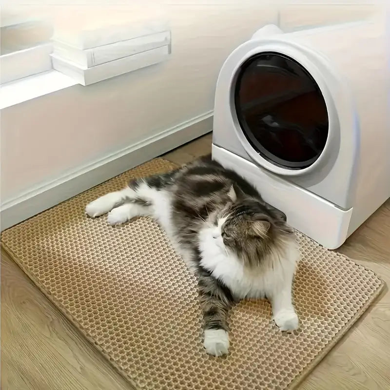 Oversized Double-Layer Cat Litter Mat – Splash-Proof, Leak-Proof & Odor-Resistant EVA Material