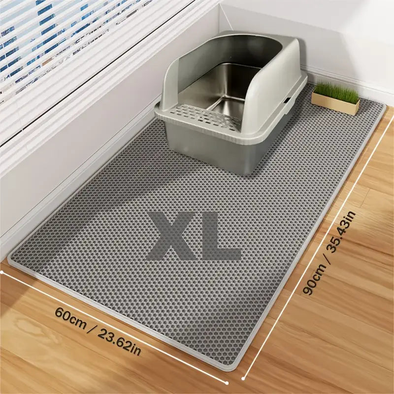 Oversized Double-Layer Cat Litter Mat – Splash-Proof, Leak-Proof & Odor-Resistant EVA Material