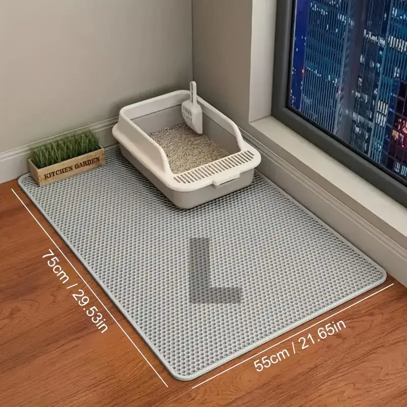 Oversized Double-Layer Cat Litter Mat – Splash-Proof, Leak-Proof & Odor-Resistant EVA Material