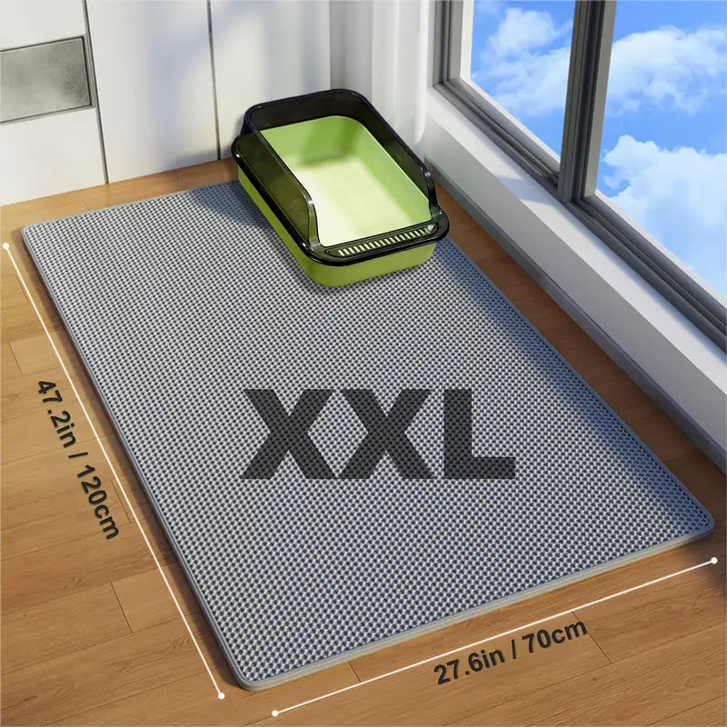 Oversized Double-Layer Cat Litter Mat – Splash-Proof, Leak-Proof & Odor-Resistant EVA Material
