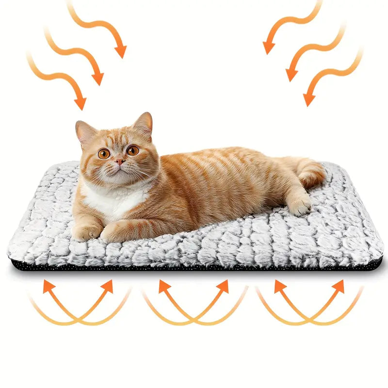 Extra Warm Thermal Cat & Dog Bed Mat – Ultra Soft, Washable Pad with Non-Slip Bottom & Removable Cover (S & M)