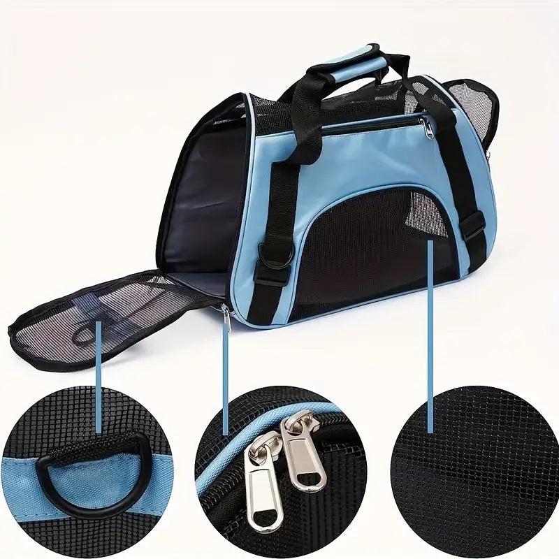 Portable Pet Carrier for Cats & Dogs – Airline-Approved Foldable Travel Bag (S - L)