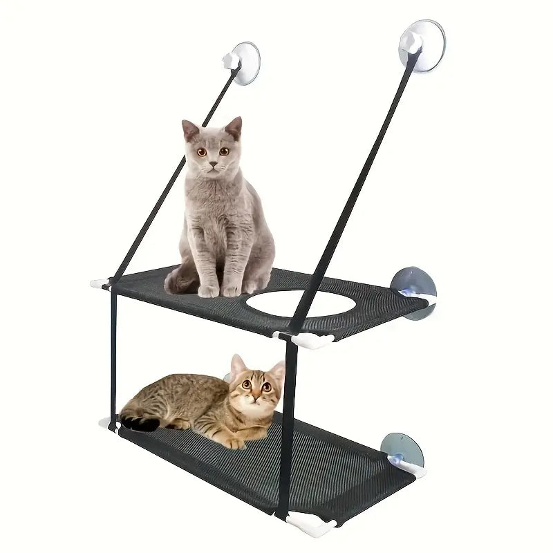 Double-Layer Cat Window Hammock – Sturdy Hanging Bed for Indoor Cats