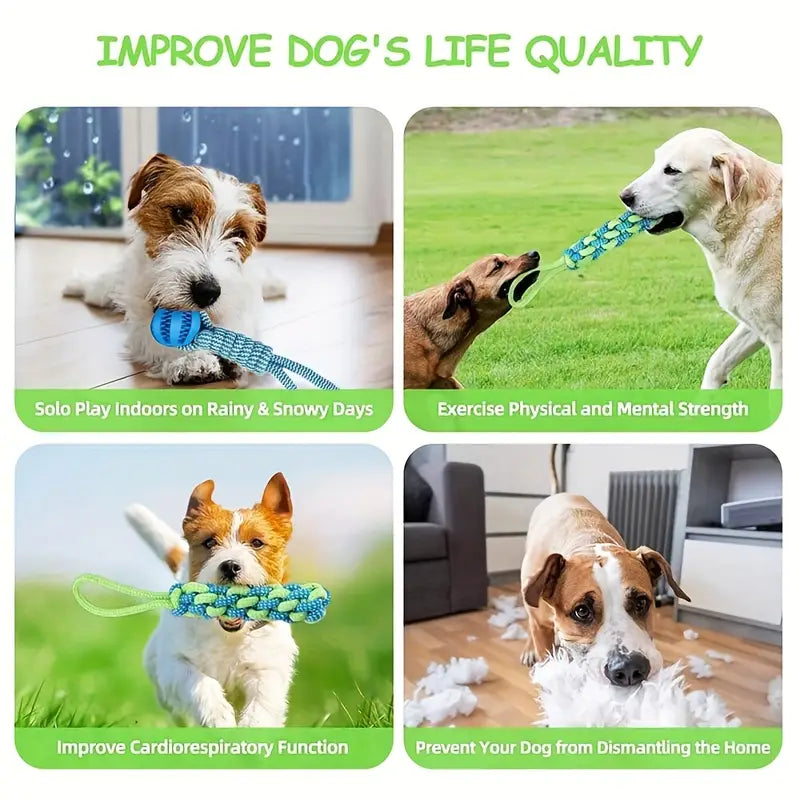 Durable Knotted Rope Dog Toy – Interactive Tug-of-War & Teeth Cleaning