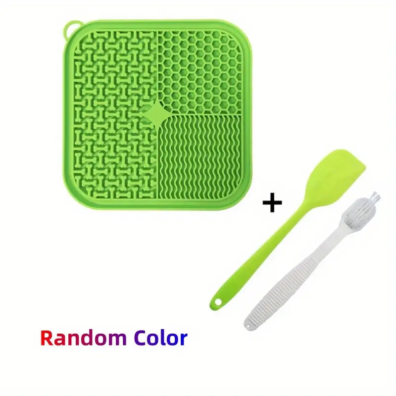 3pcs Pet Slow Feeder Lick Pads – Suction Cup Dog Licking & Treat Pads (Random Colors)