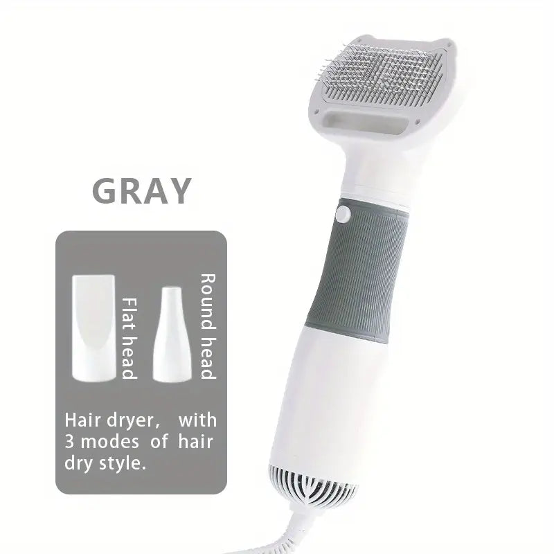 Professional 3-Speed Pet Grooming Blow Dryer & Brush for Cats and Dogs – 3 Blowing Modes, 220-240V Type-C Plug