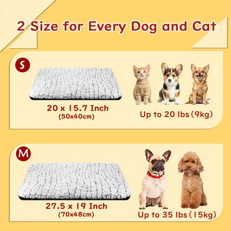 Extra Warm Thermal Cat & Dog Bed Mat – Ultra Soft, Washable Pad with Non-Slip Bottom & Removable Cover (S & M)
