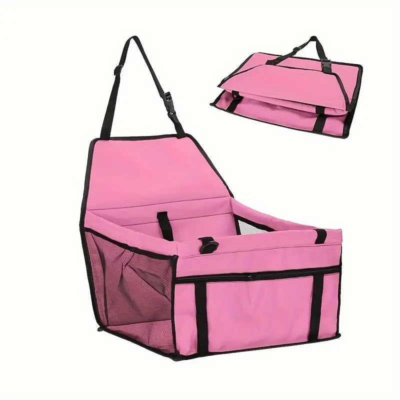 Reinforced Pet Car Booster Seat – Safe & Stable Travel Carrier for Dogs & Cats with Safety Belt