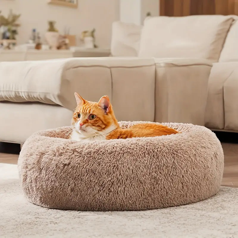Calming Donut Cuddler Pet Bed – Plush, Cozy & Anti-Anxiety Bed for Dogs & Cats (S-3XL)