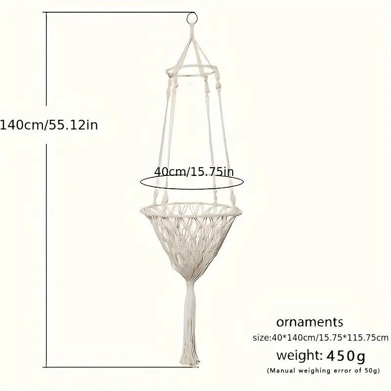 Hanging Cat Swing Bed – Woven Rope Hammock Cradle for Indoor Cats (S & M)
