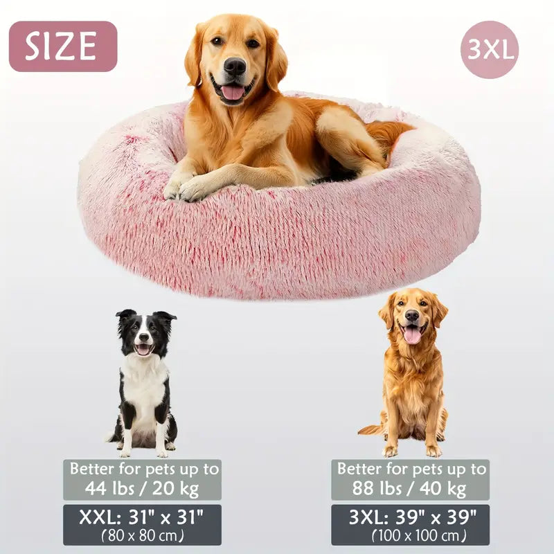 Calming Donut Cuddler Pet Bed – Plush, Cozy & Anti-Anxiety Bed for Dogs & Cats (S-3XL)