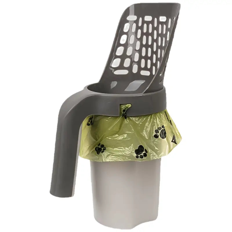 Large Capacity Cat Litter Scoop with Bracket – Easy-Clean Waste Storage Box & Durable Plastic Design