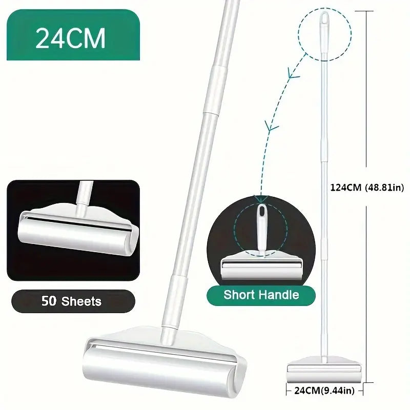 Sticky Hair Roller – Long Bar Handle with Diagonal Tear Design for Pet Hair Removal