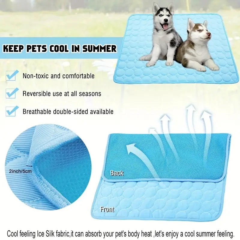 BEIYU PET Cooling Mat for Dogs & Cats – Breathable Washable Summer Comfort Pad (XS - XXL)