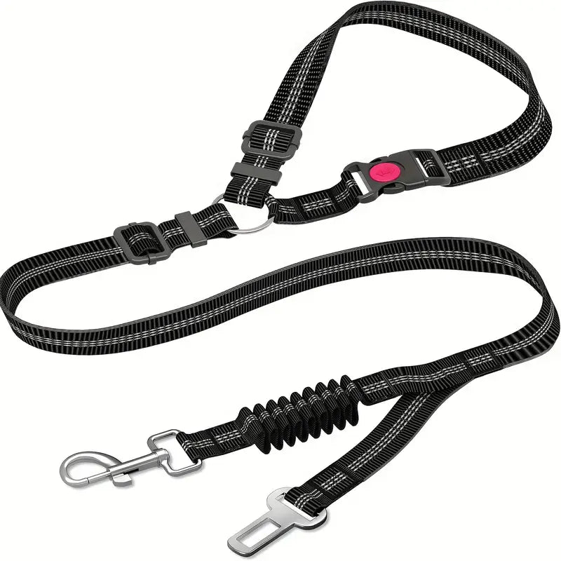 2-in-1 Adjustable Pet Car Seat Belt & Safety Harness – For Small, Medium & Large Dogs