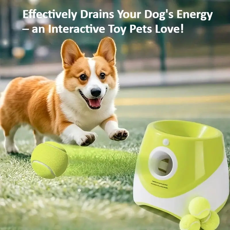 Automatic Dog Ball Launcher – USB Rechargeable Tennis Ball Thrower