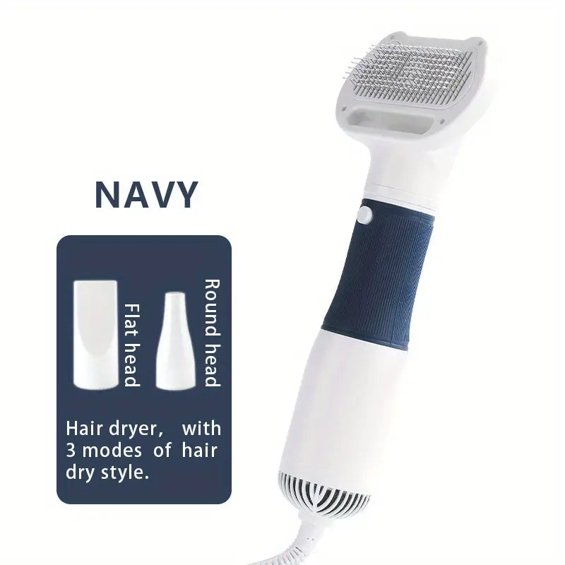 Professional 3-Speed Pet Grooming Blow Dryer & Brush for Cats and Dogs – 3 Blowing Modes, 220-240V Type-C Plug