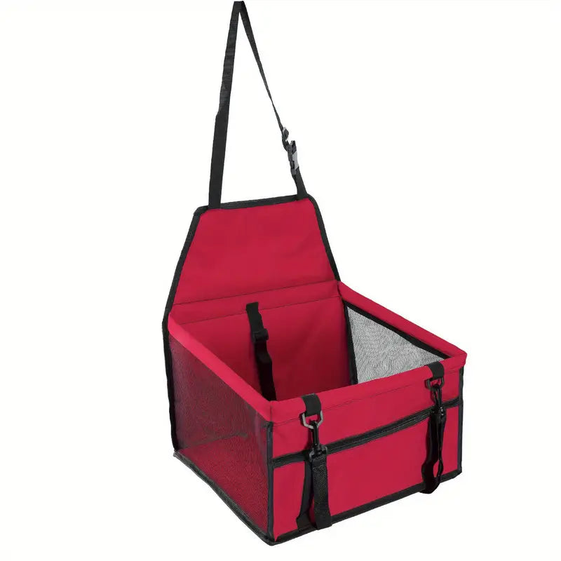 Reinforced Pet Car Booster Seat – Safe & Stable Travel Carrier for Dogs & Cats with Safety Belt