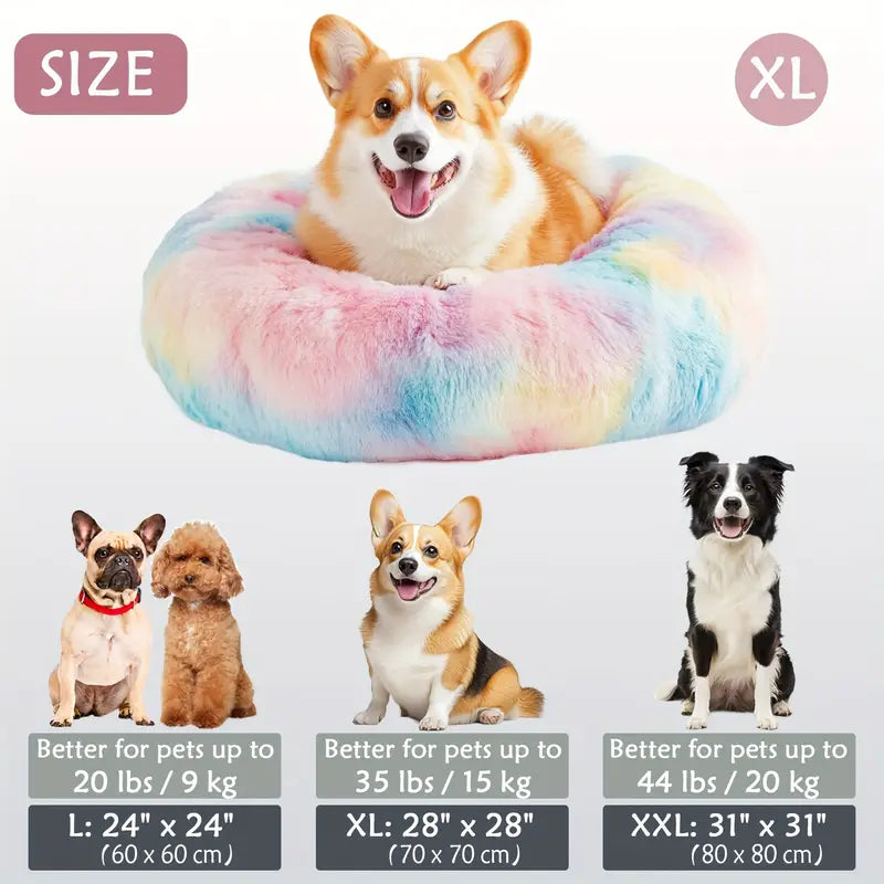 Calming Donut Cuddler Pet Bed – Plush, Cozy & Anti-Anxiety Bed for Dogs & Cats (S-3XL)