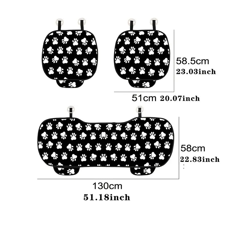 Dog Paw Print Car Seat Covers – Front & Back Protection for Pets