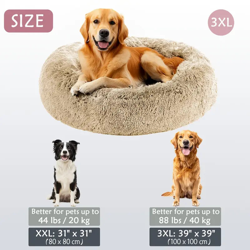Calming Donut Cuddler Pet Bed – Plush, Cozy & Anti-Anxiety Bed for Dogs & Cats (S-3XL)