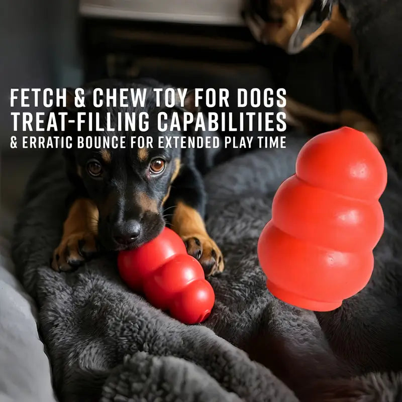 Durable Chew-Proof Dog Toy – Treat-Dispensing Bouncing Rubber Ball for Small to Medium Breeds