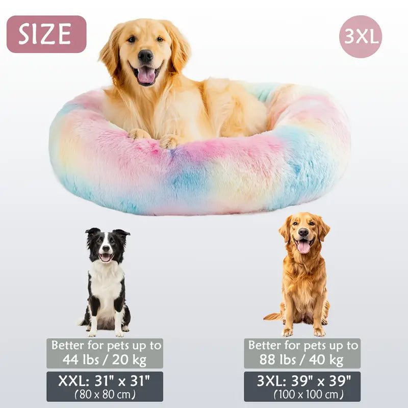 Calming Donut Cuddler Pet Bed – Plush, Cozy & Anti-Anxiety Bed for Dogs & Cats (S-3XL)
