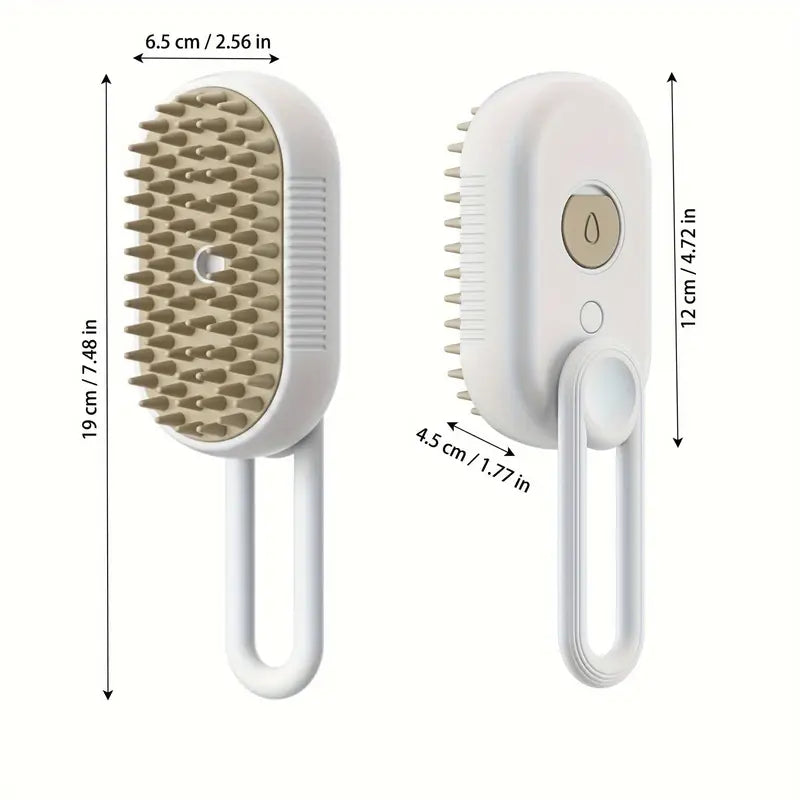 3-in-1 Pet Grooming Steam Brush for Cats & Dogs – Spray, Steam & Hair Removal with USB/Battery Power