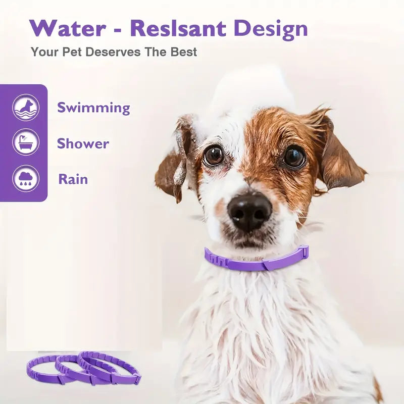 3-Pack Dog Calming Pheromone Collars – 60-Day Stress & Anxiety Relief, Adjustable 25-Inch Natural Collar
