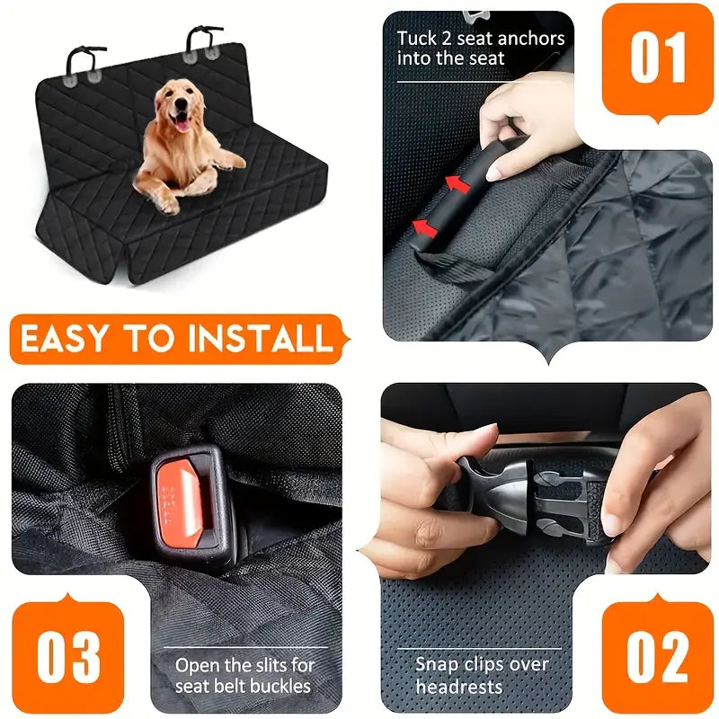 Dog Car Seat Cover – Non-Slip Backseat Protector for Dogs, Universal Fit for Cars, Trucks & SUVs