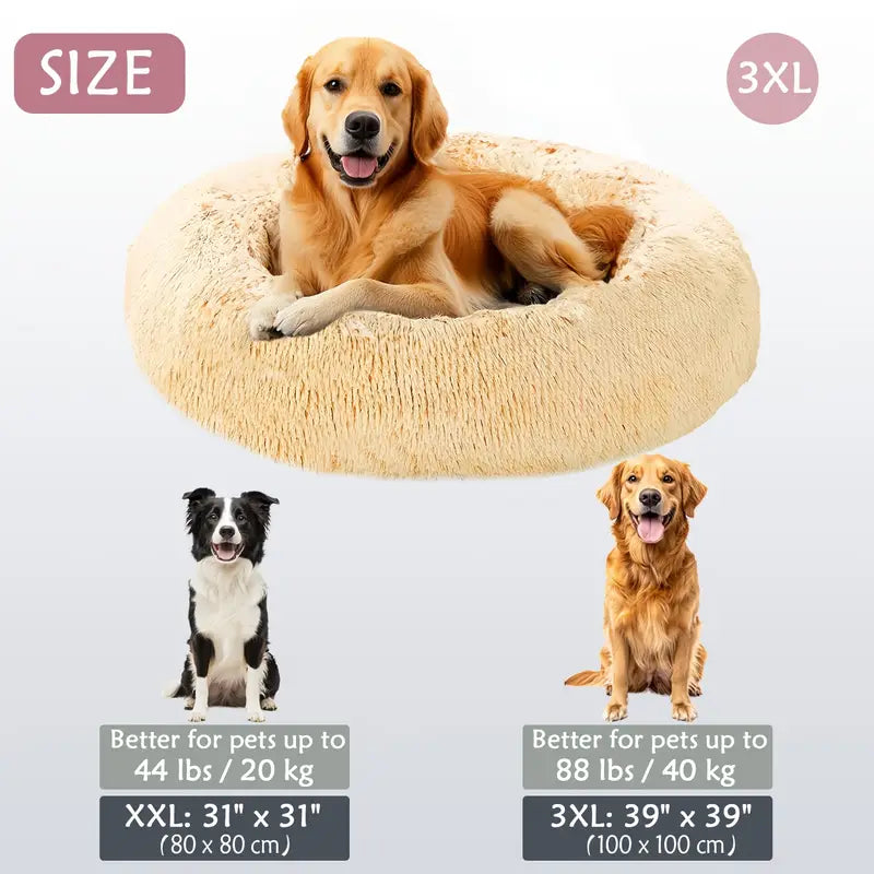 Calming Donut Cuddler Pet Bed – Plush, Cozy & Anti-Anxiety Bed for Dogs & Cats (S-3XL)