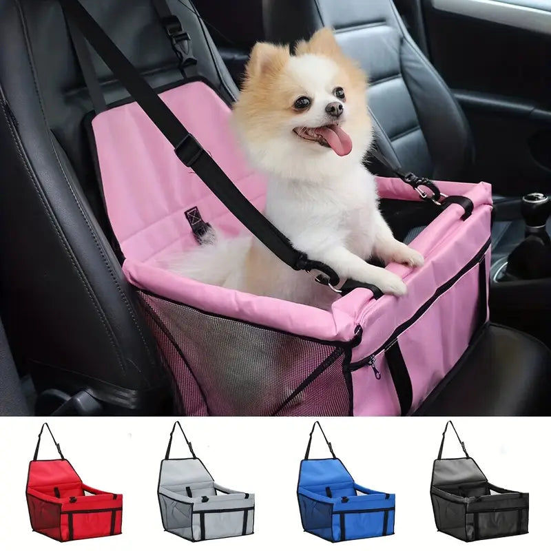 Reinforced Pet Car Booster Seat – Safe & Stable Travel Carrier for Dogs & Cats with Safety Belt