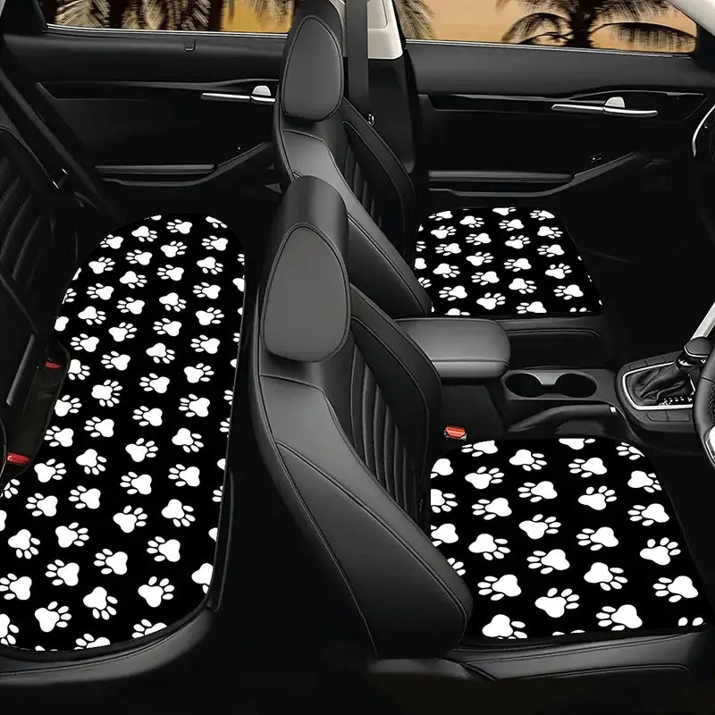 Dog Paw Print Car Seat Covers – Front & Back Protection for Pets