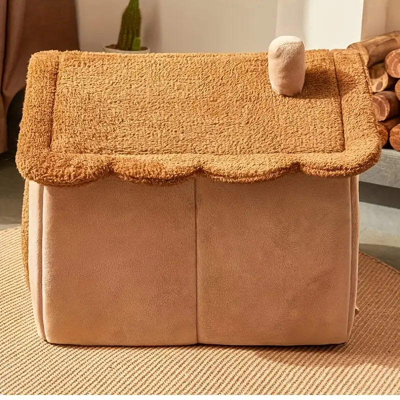 Removable & Washable Cat House Bed – Warm Winter Cave Nest for Cats & Puppies (S - L)