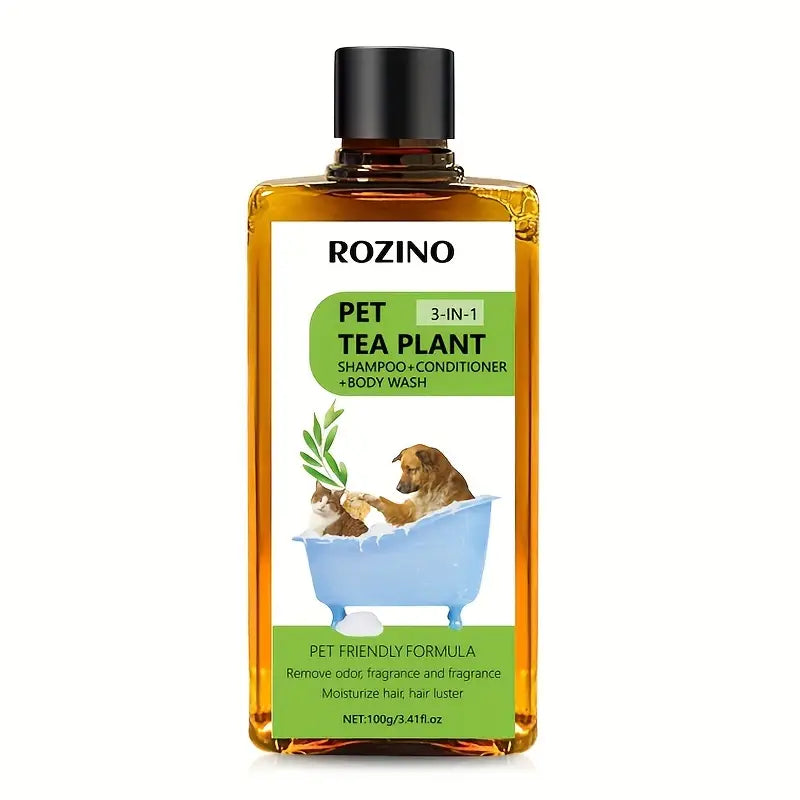 3-in-1 Natural Tea Tree Essence Pet Shampoo & Conditioner – Enhances Shine, Softens Fur, Reduces Shedding