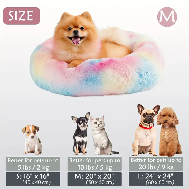 Calming Donut Cuddler Pet Bed – Plush, Cozy & Anti-Anxiety Bed for Dogs & Cats (S-3XL)