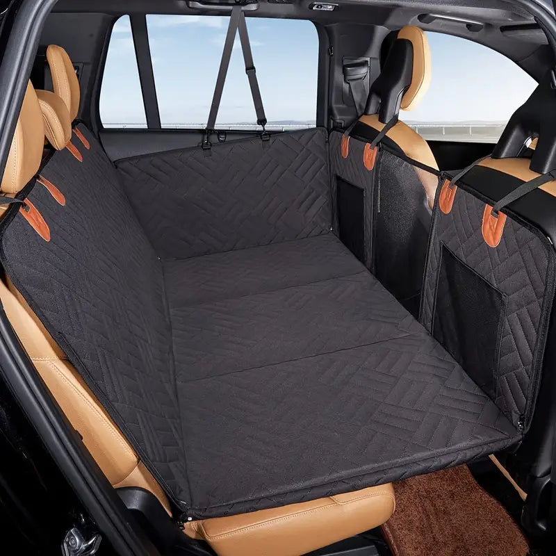 Heavy-Duty Pet Car Seat Pad & Travel Bed – Gray Dog Cushion & Hammock for Car