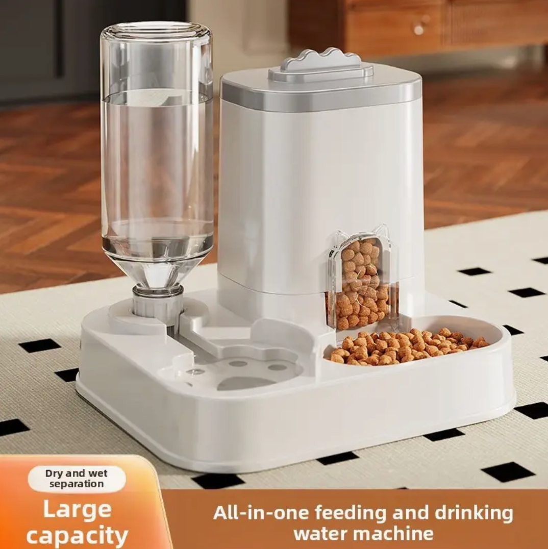 Integrated Automatic Feeder And Water Dispenser for Pets, Suitable for Both Cats And Dogs.