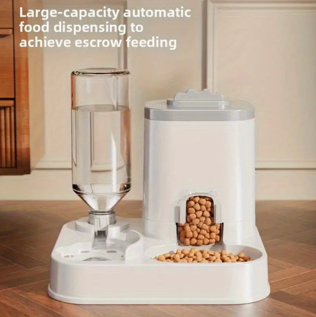 Integrated Automatic Feeder And Water Dispenser for Pets, Suitable for Both Cats And Dogs.