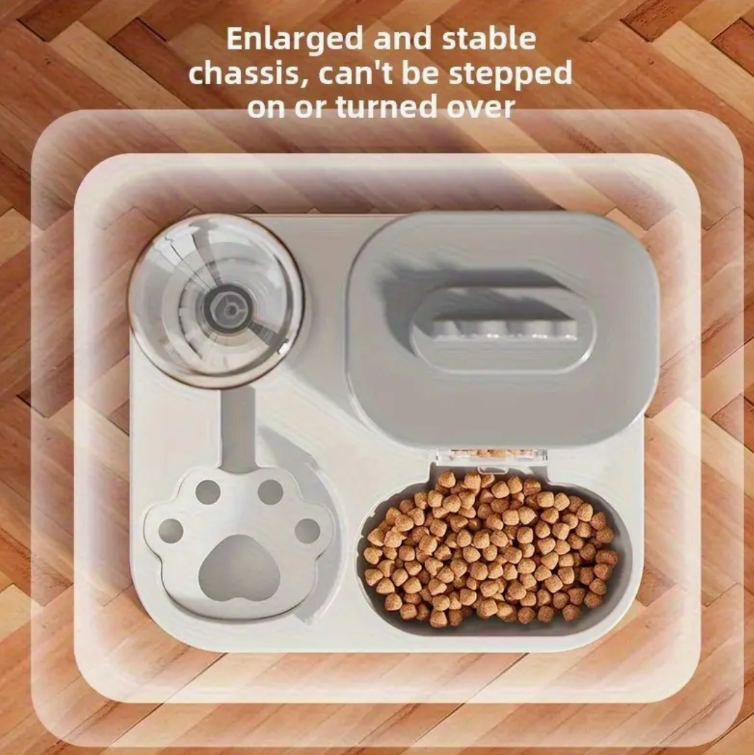 Integrated Automatic Feeder And Water Dispenser for Pets, Suitable for Both Cats And Dogs.