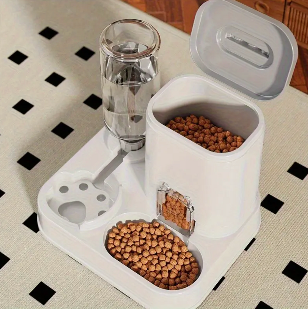 Integrated Automatic Feeder And Water Dispenser for Pets, Suitable for Both Cats And Dogs.