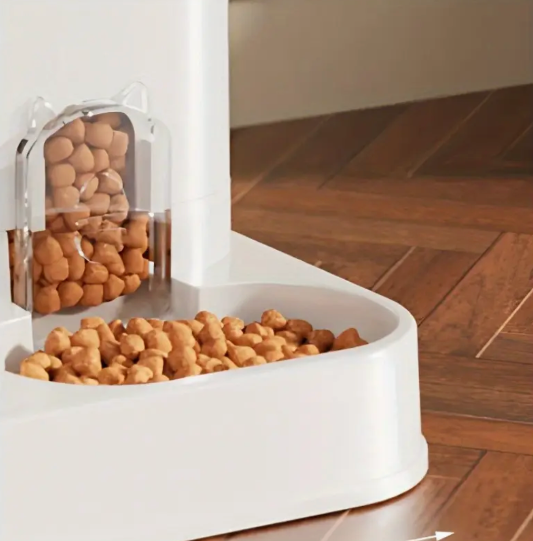 Integrated Automatic Feeder And Water Dispenser for Pets, Suitable for Both Cats And Dogs.