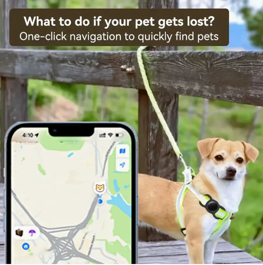 Dog/Cat Air Tracker Smart Tag with a durable silicone protective sleeve and requires no extra attachments (IOS)