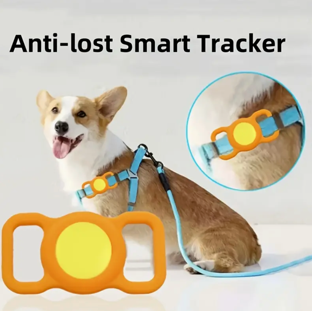 Dog/Cat Air Tracker Smart Tag with a durable silicone protective sleeve and requires no extra attachments (IOS)