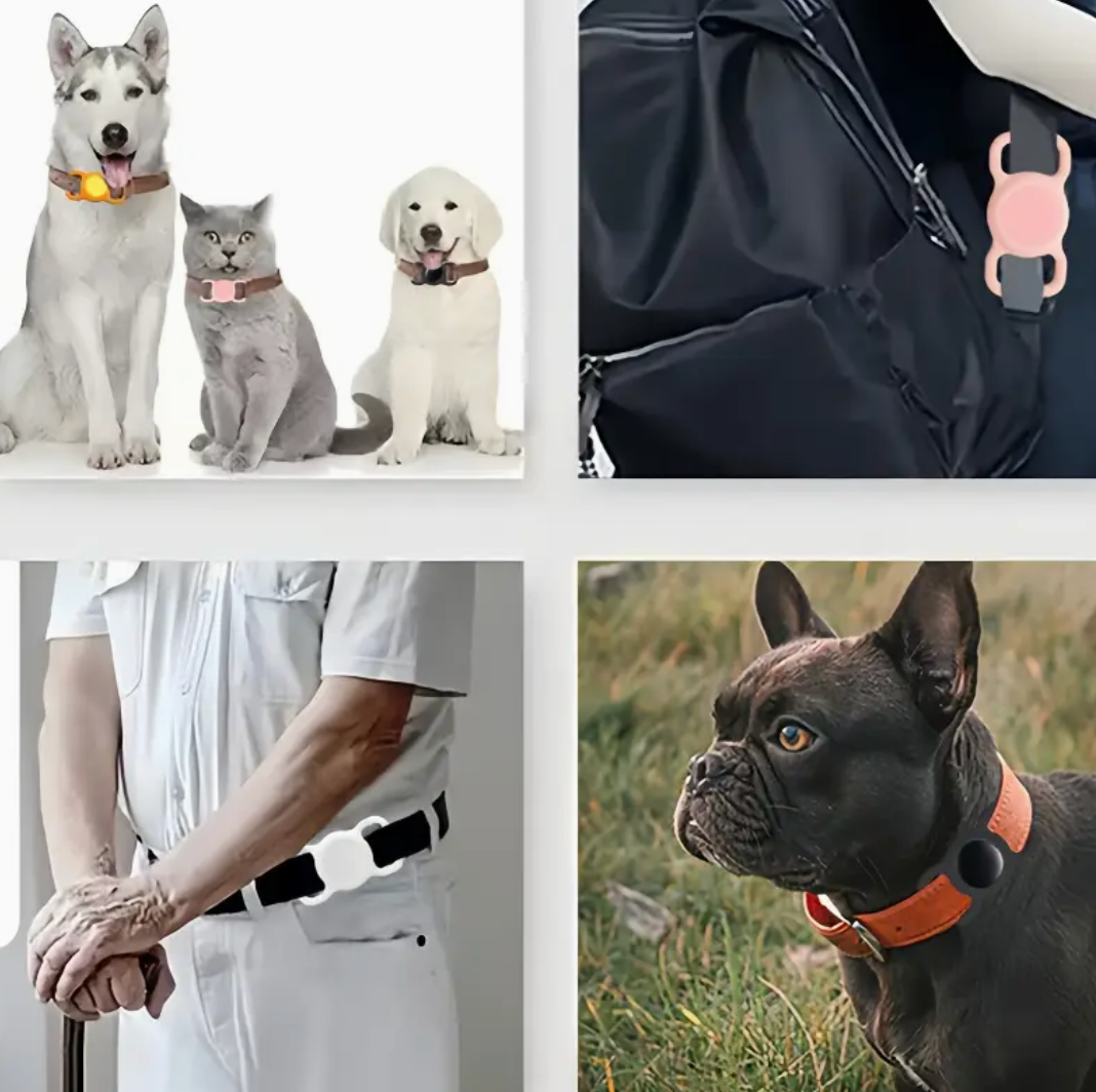 Dog/Cat Air Tracker Smart Tag with a durable silicone protective sleeve and requires no extra attachments (IOS)