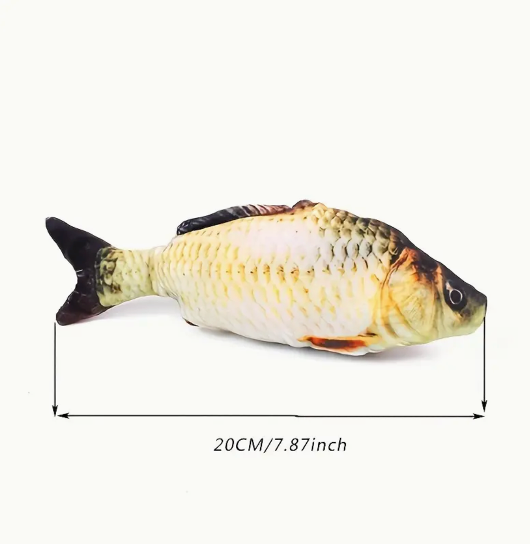Pet Cute Fish Design Cat Teaser Plush Toy