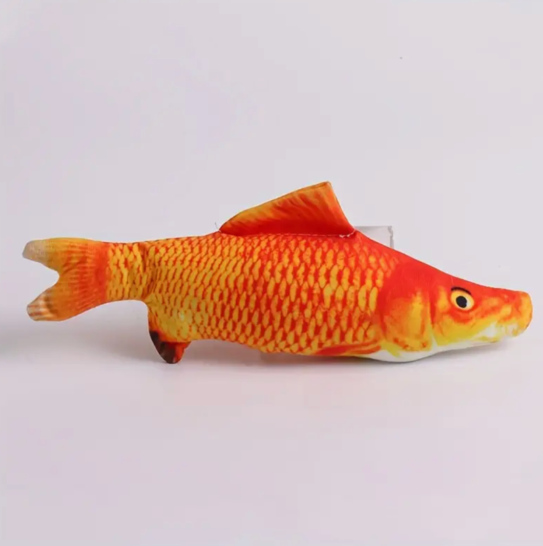 Pet Cute Fish Design Cat Teaser Plush Toy