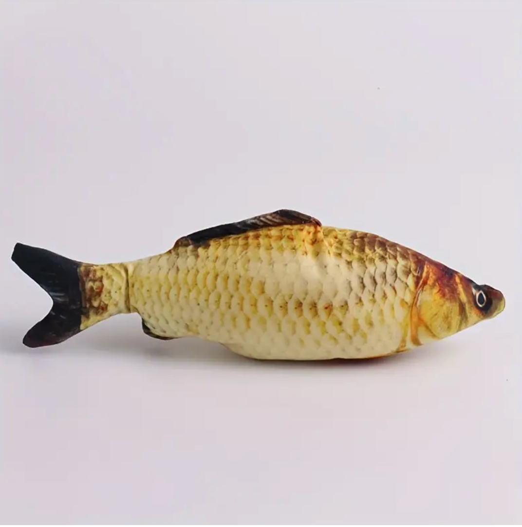 Pet Cute Fish Design Cat Teaser Plush Toy